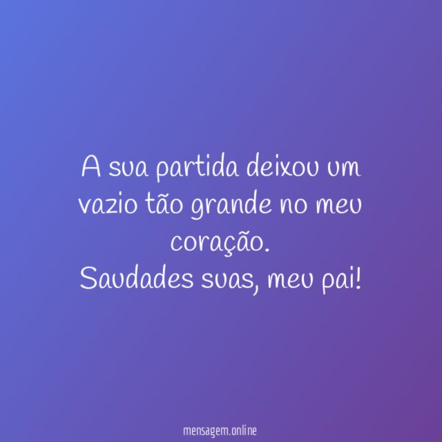 A sua partida deixou um vazio tão grande