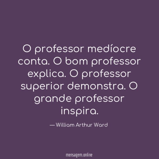 O professor medíocre conta