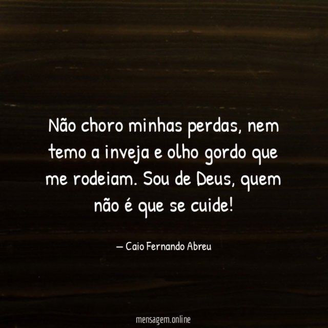 Não choro minhas perdas