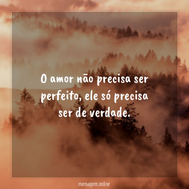 O amor não precisa ser perfeito