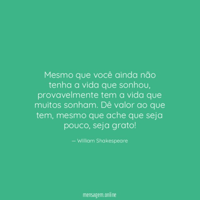 Seja grato pela Vida