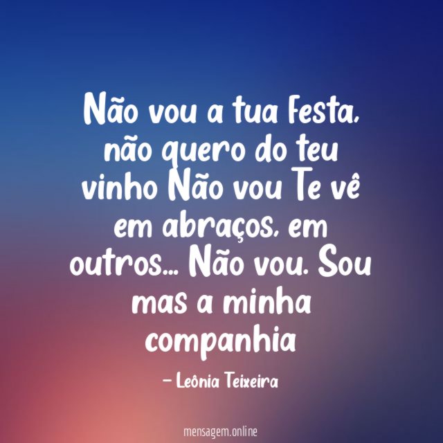 Não vou a tua festa