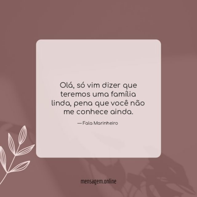Teremos uma família linda
