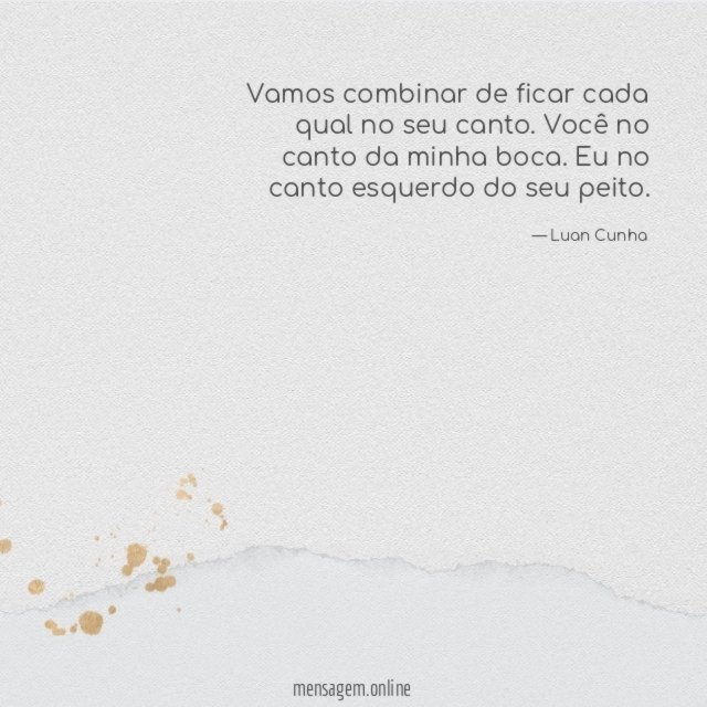 Vamos combinar de ficar