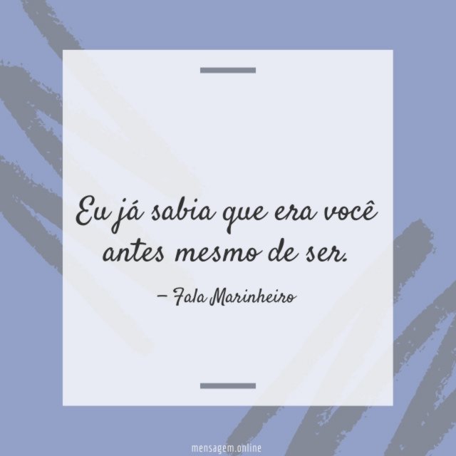 Eu já sabia que era você