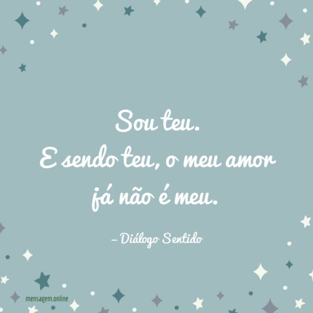 O meu amor já não é meu