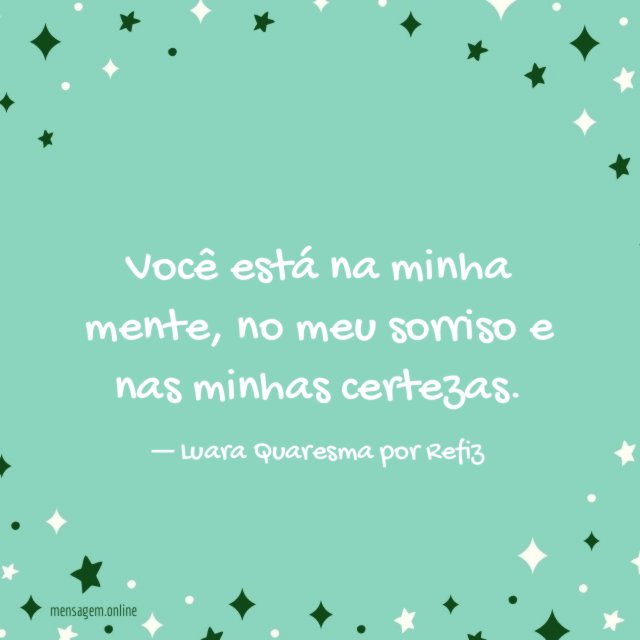 Você está na minha mente