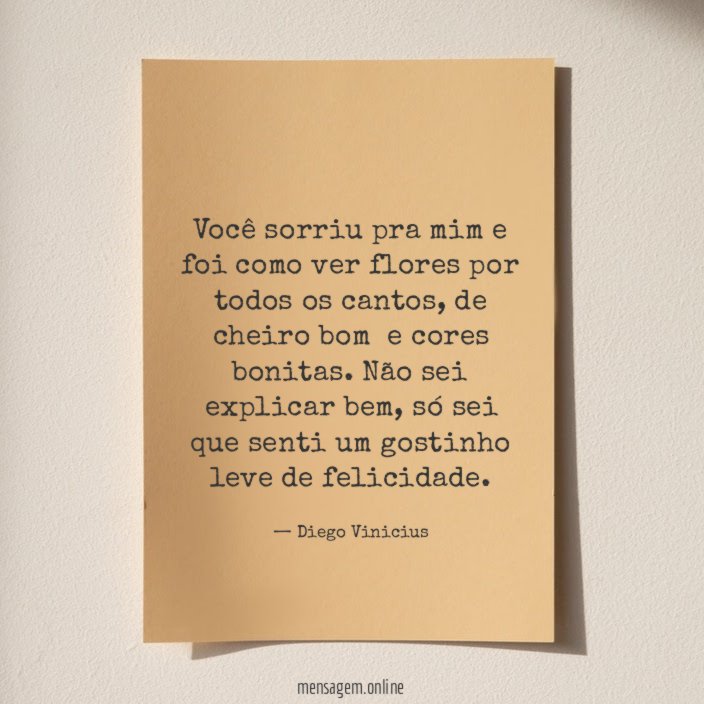 Você sorriu pra mim