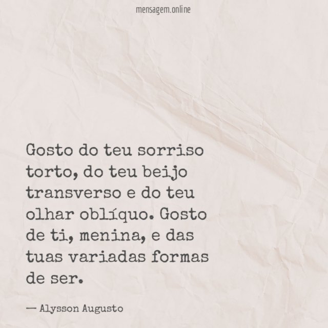 Gosto do teu sorriso torto
