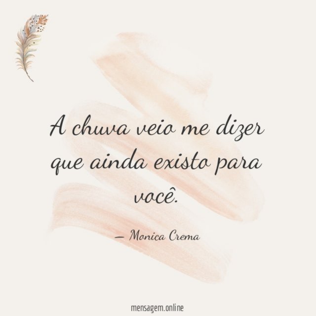 A chuva veio me dizer