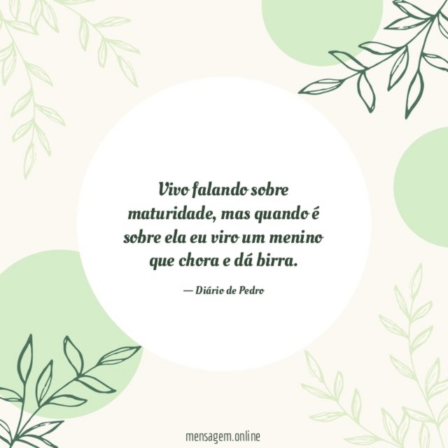 Vivo falando sobre maturidade