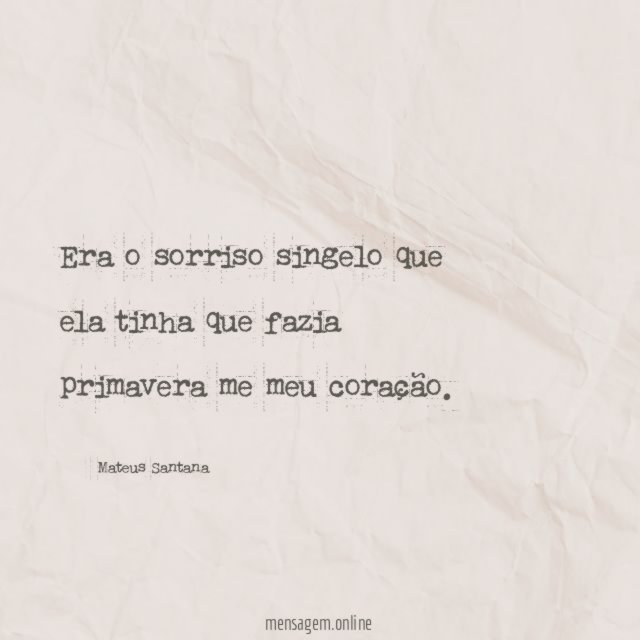 Era o sorriso singelo