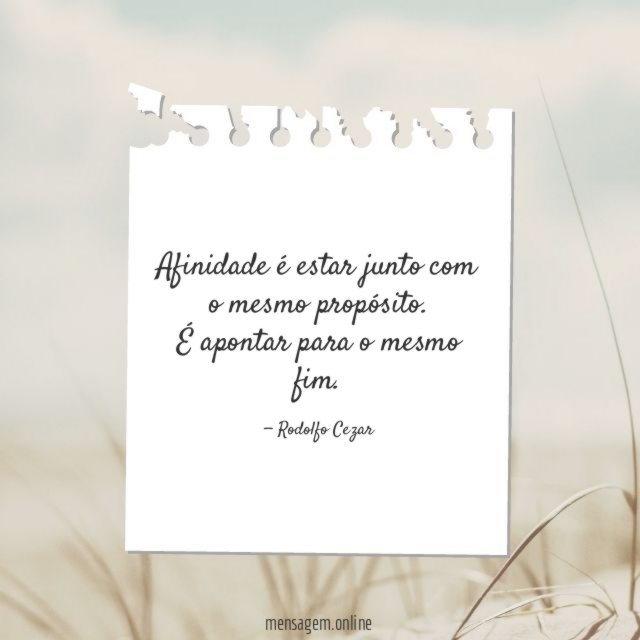 Afinidade é estar junto