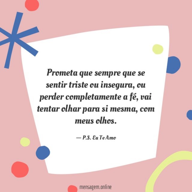 Prometa que sempre que se sentir