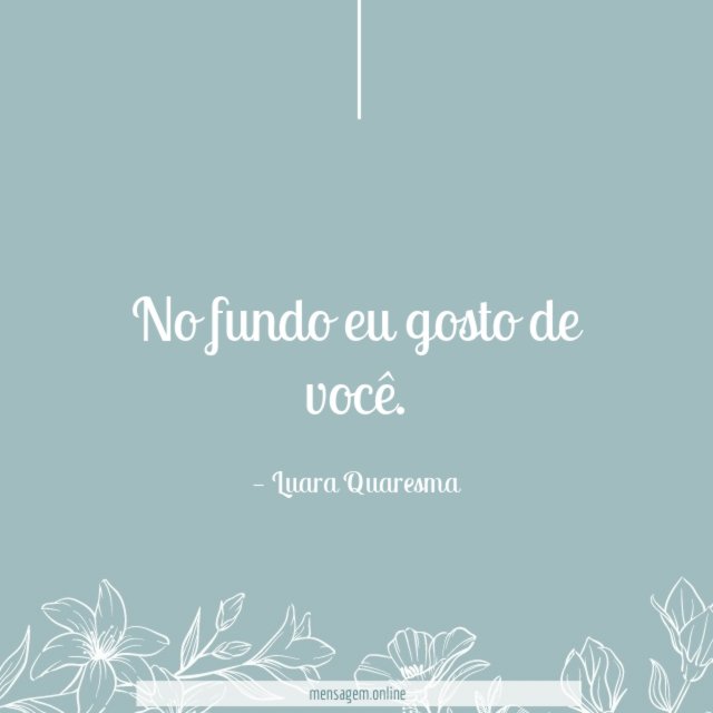No fundo eu gosto