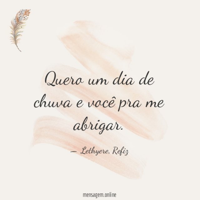 Quero um dia de chuva e