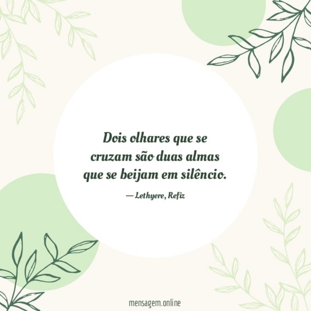 Dois olhares que se cruzam