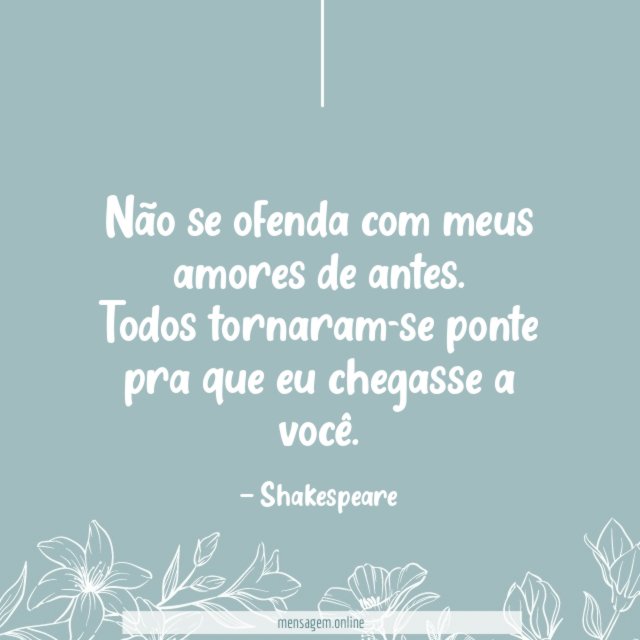 Não se ofenda com meus amores