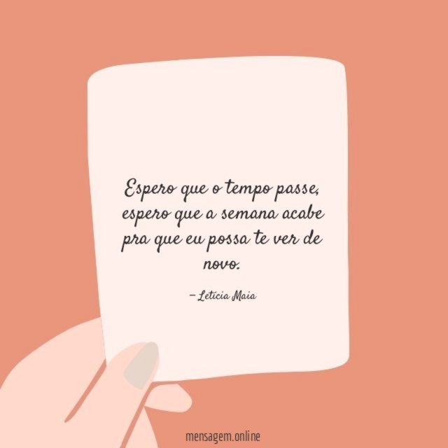Espero que o tempo passe