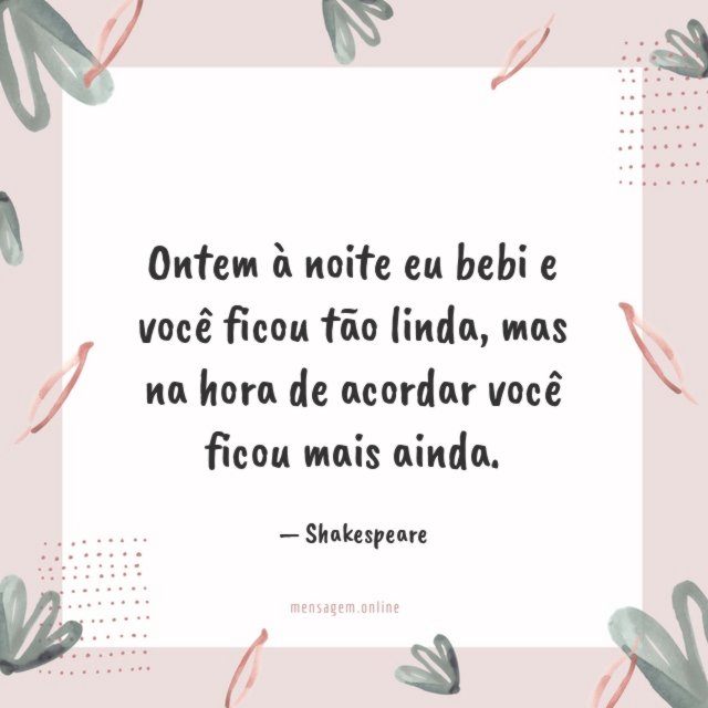 Ontem à noite eu bebi