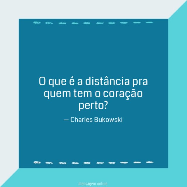 O que é a distância pra quem