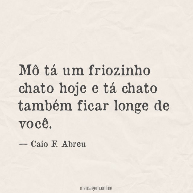 Mô tá um friozinho chato