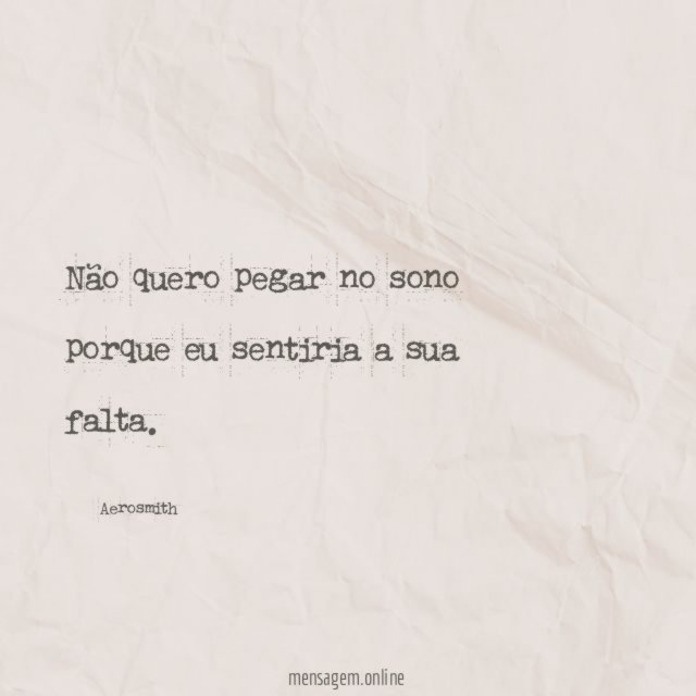 Não quero pegar no sono