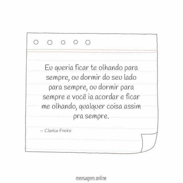 Eu queria ficar te olhando