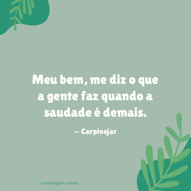 A saudade é demais