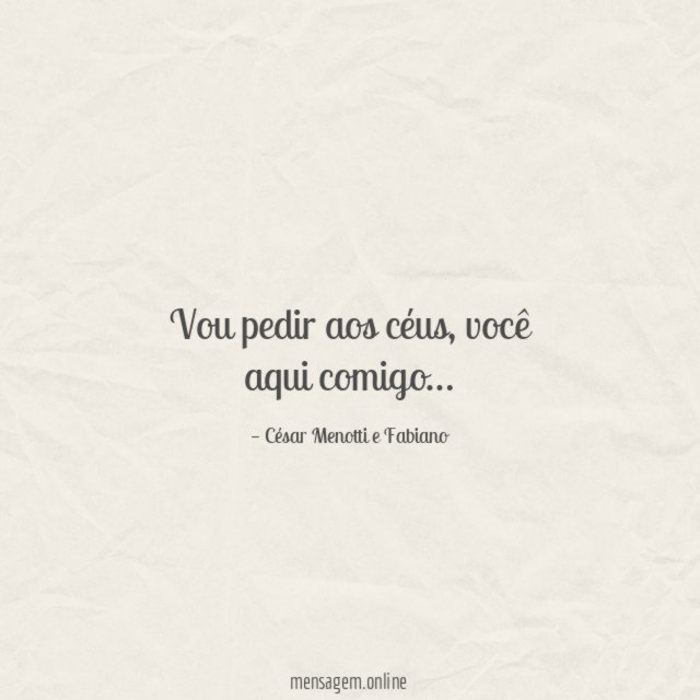 Vou pedir aos céus