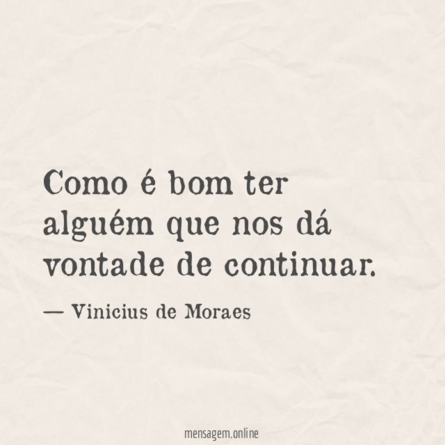 Como é bom ter alguém