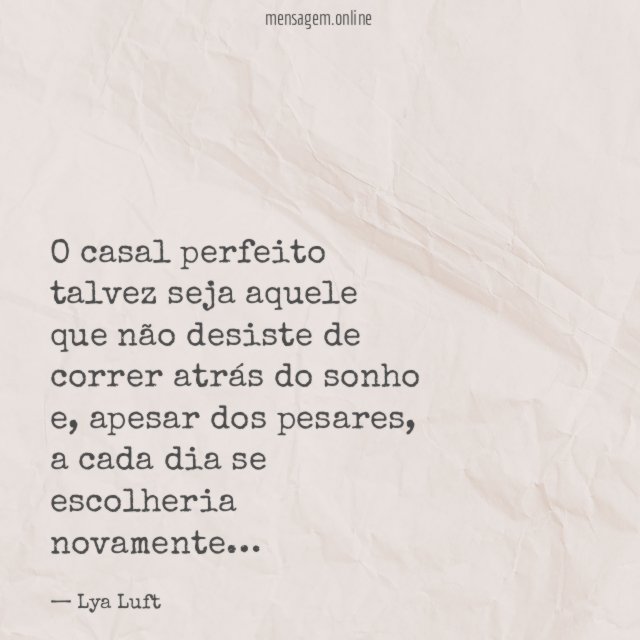 O casal perfeito talvez seja