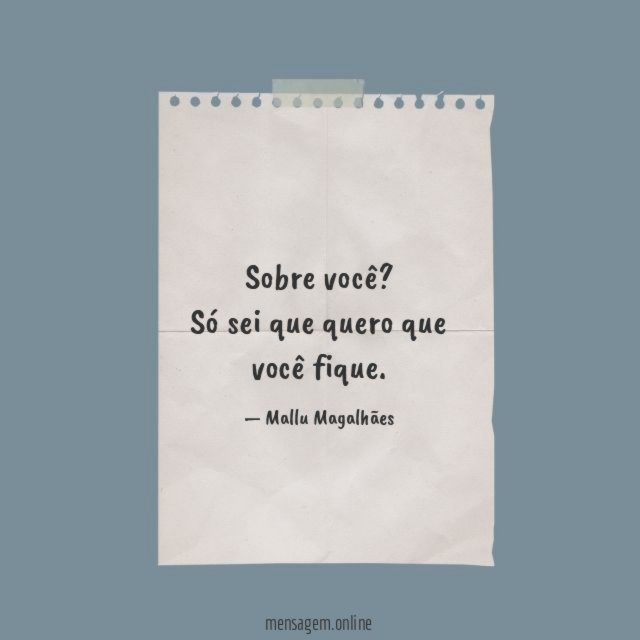 Sobre você?