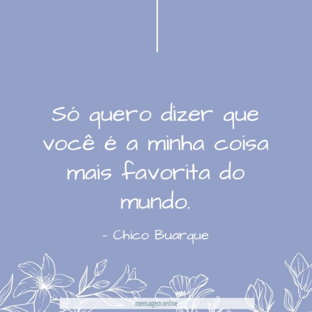 Só quero dizer que