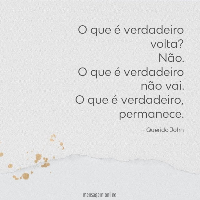 O que é verdadeiro