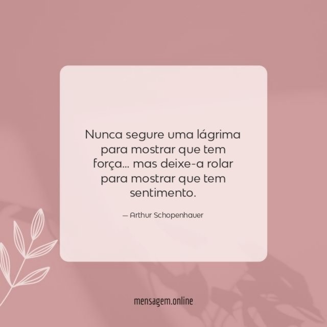 Nunca segure uma lágrima