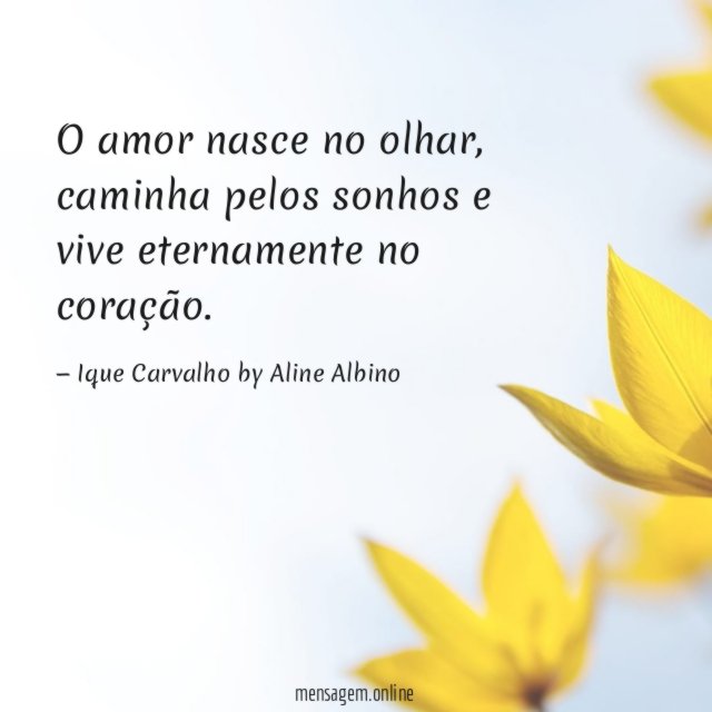 O amor nasce no olhar