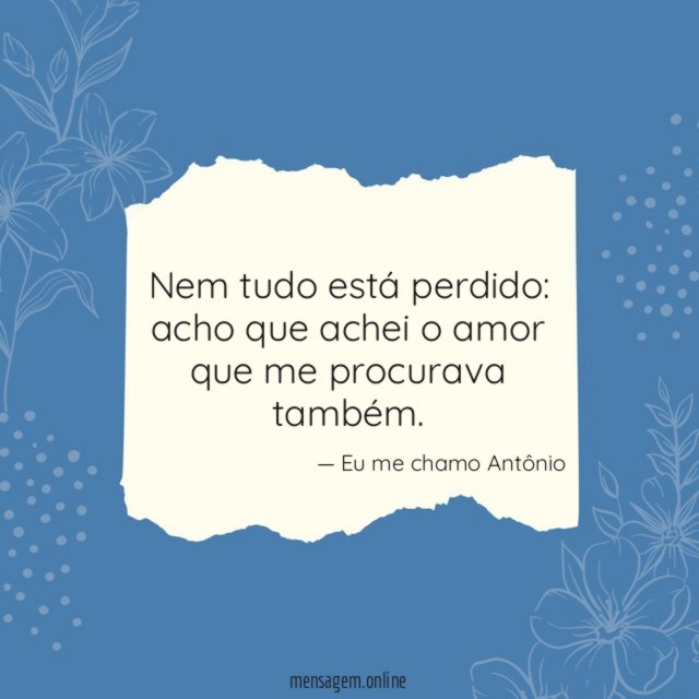Nem tudo está perdido