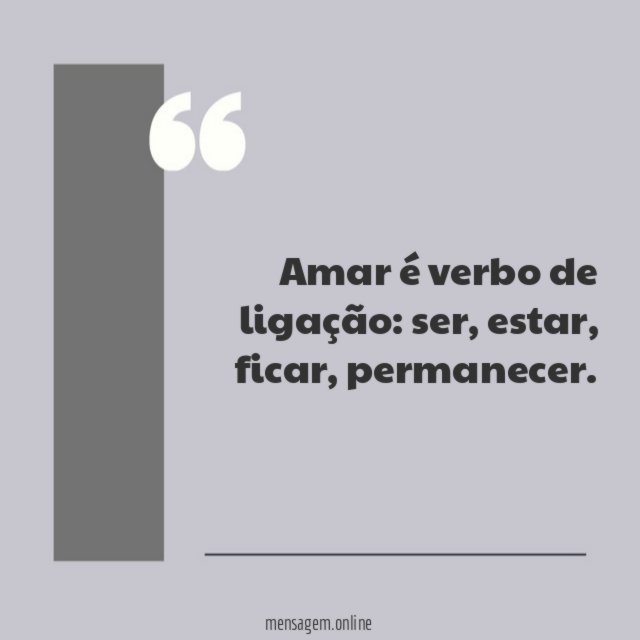 Amar é verbo de ligação