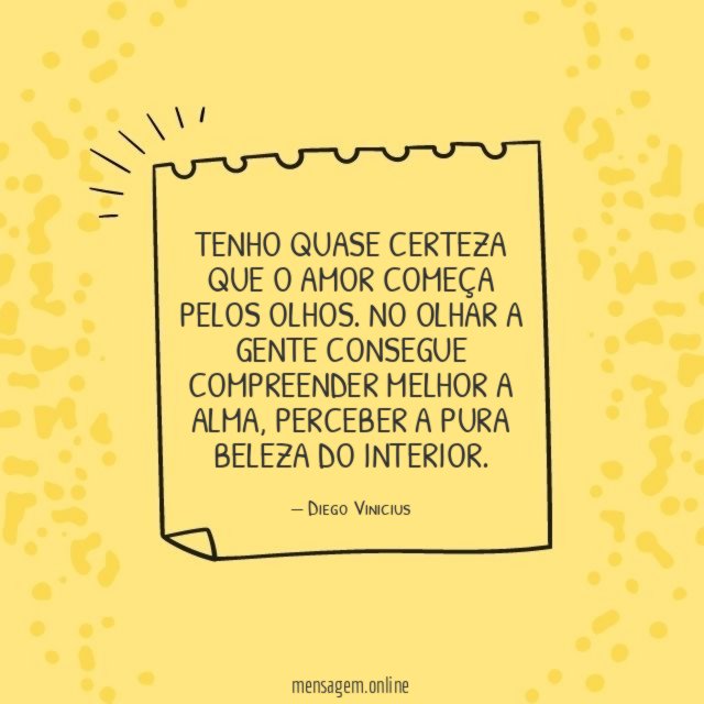 O amor começa pelos olhos