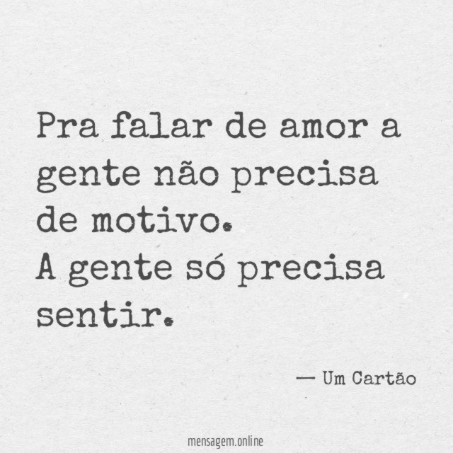 A gente só precisa sentir