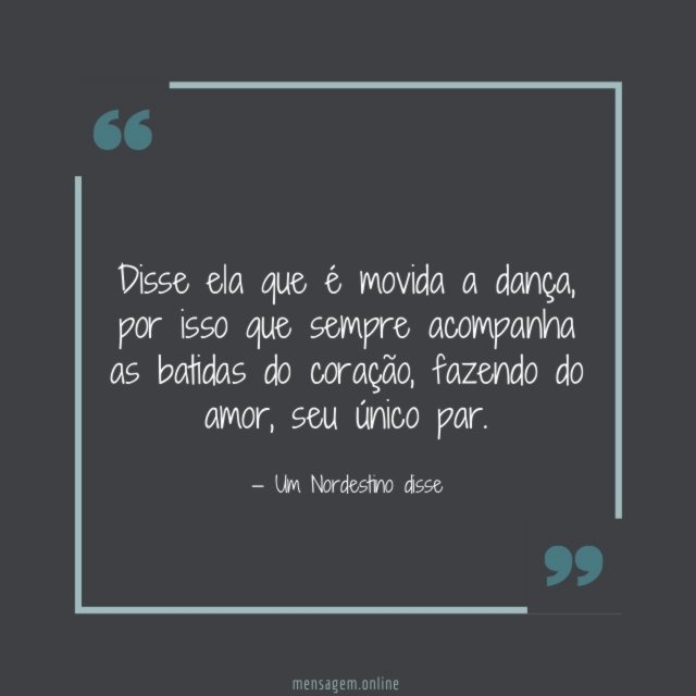Disse ela que é movida a dança