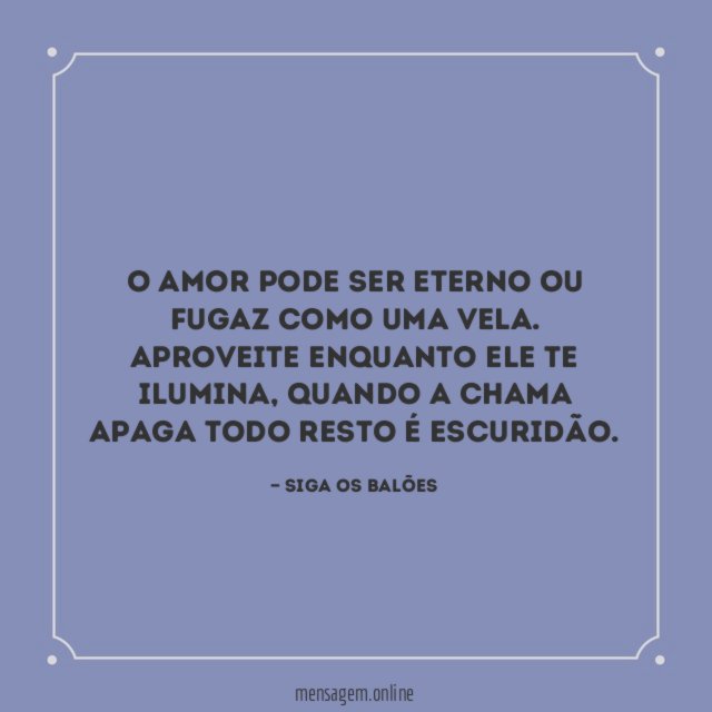 O amor pode ser eterno