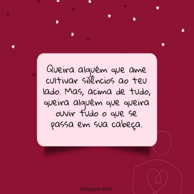 Ame cultivar silêncios
