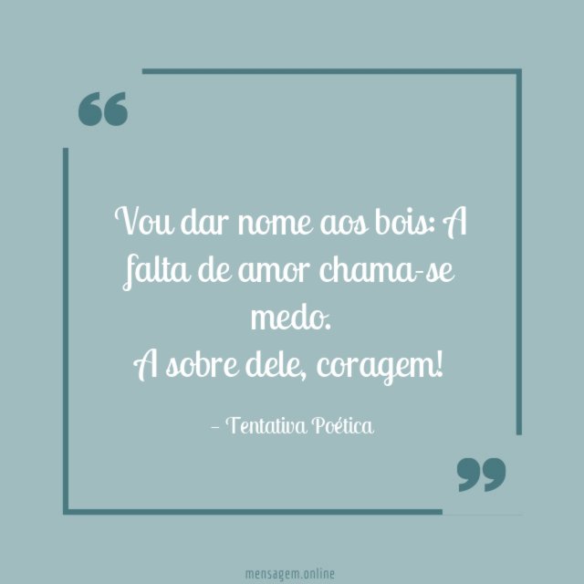 Vou dar nome aos bois