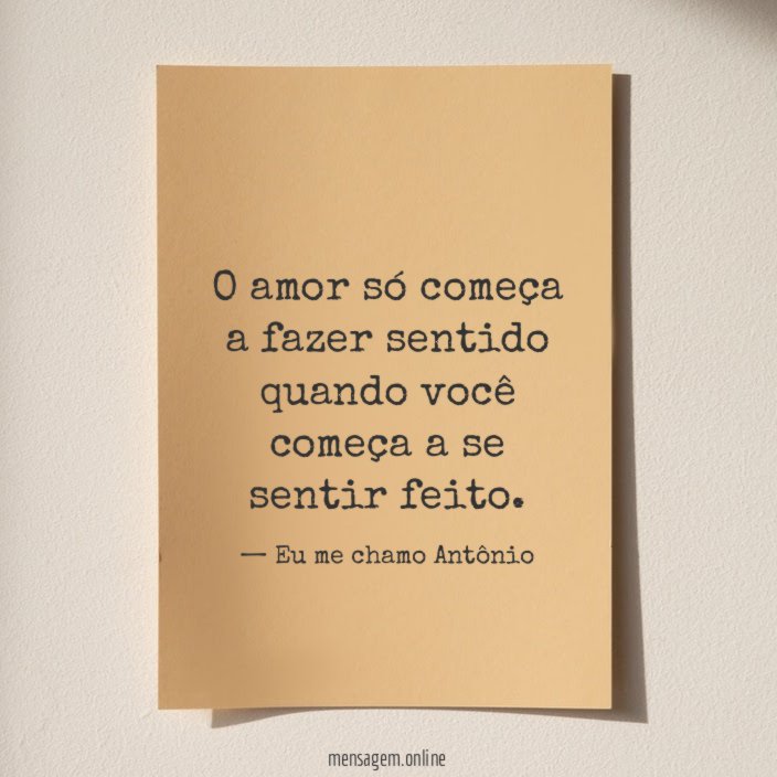 O amor só começa a fazer