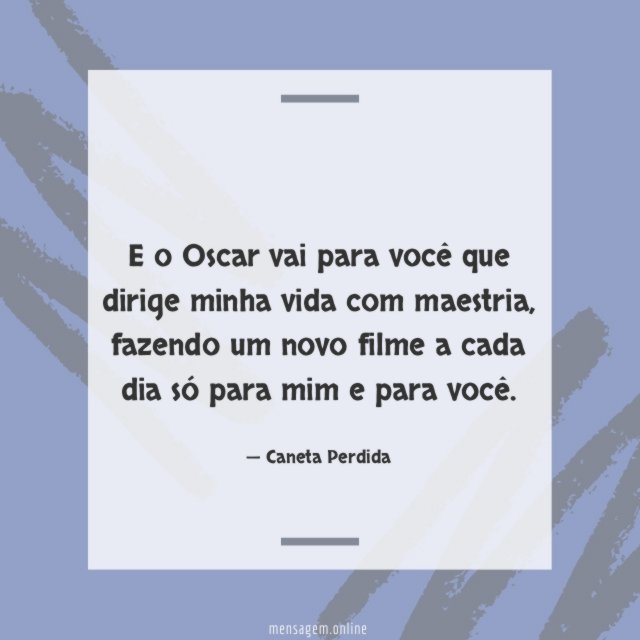 E o Oscar vai para você