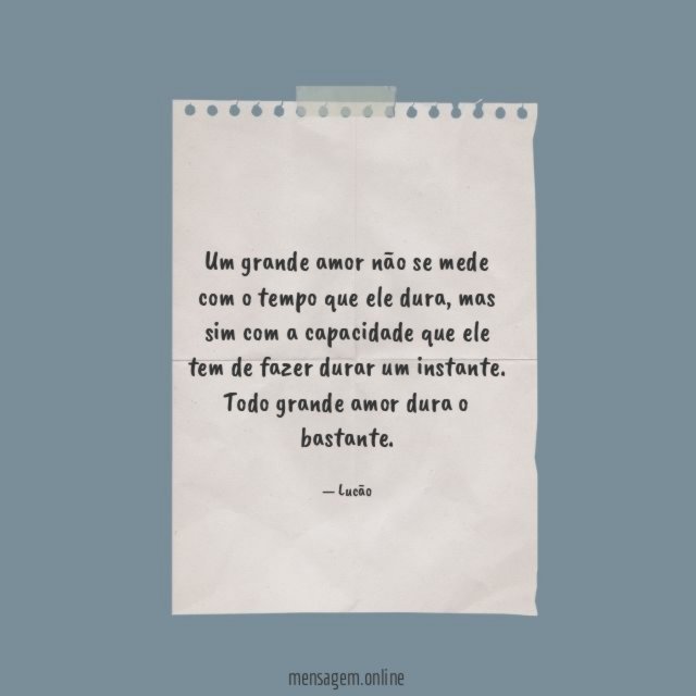 Um grande amor não se mede
