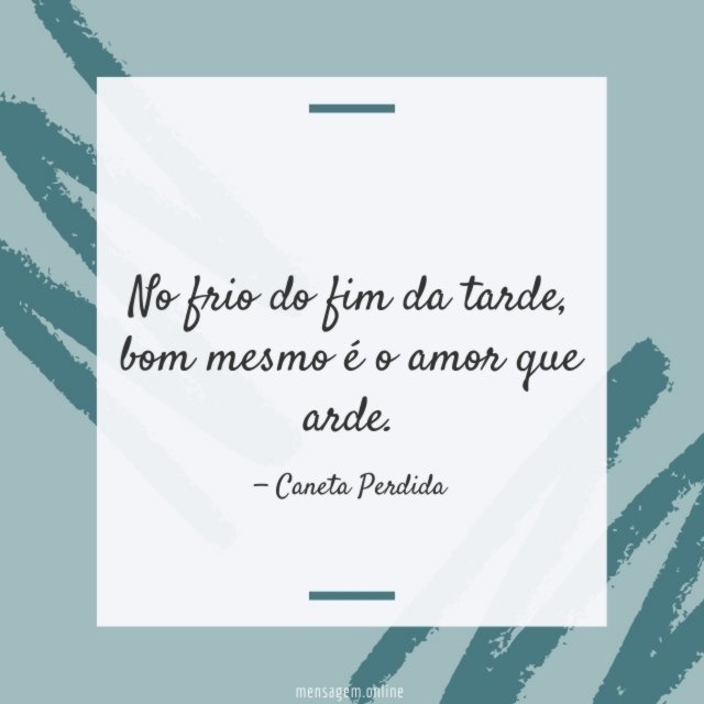 No frio do fim da tarde