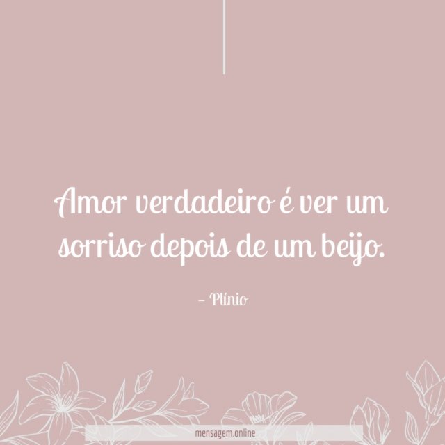 Um sorriso depois de um beijo